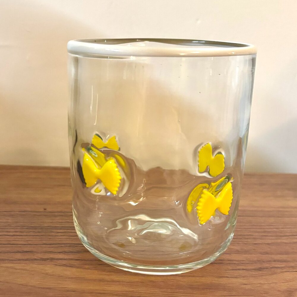 NIB Anthropologie Beaded Icon Juice Glass in Bow Tie Pasta - Picture 2 of 5